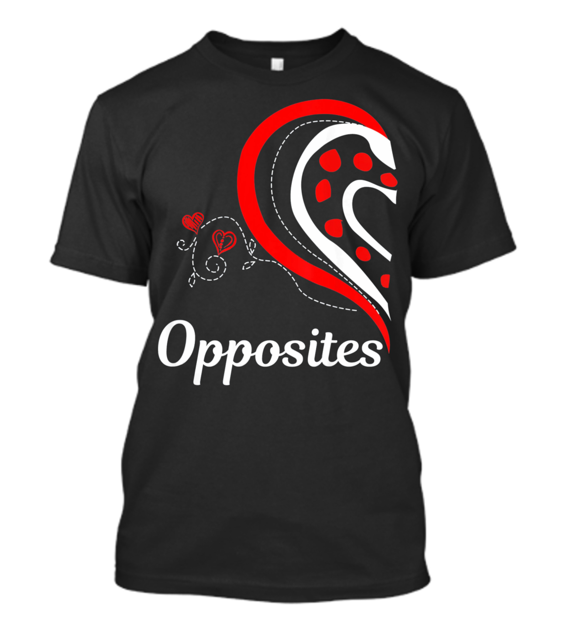 Opposites Attract Matching Couples Heart T-Shirt