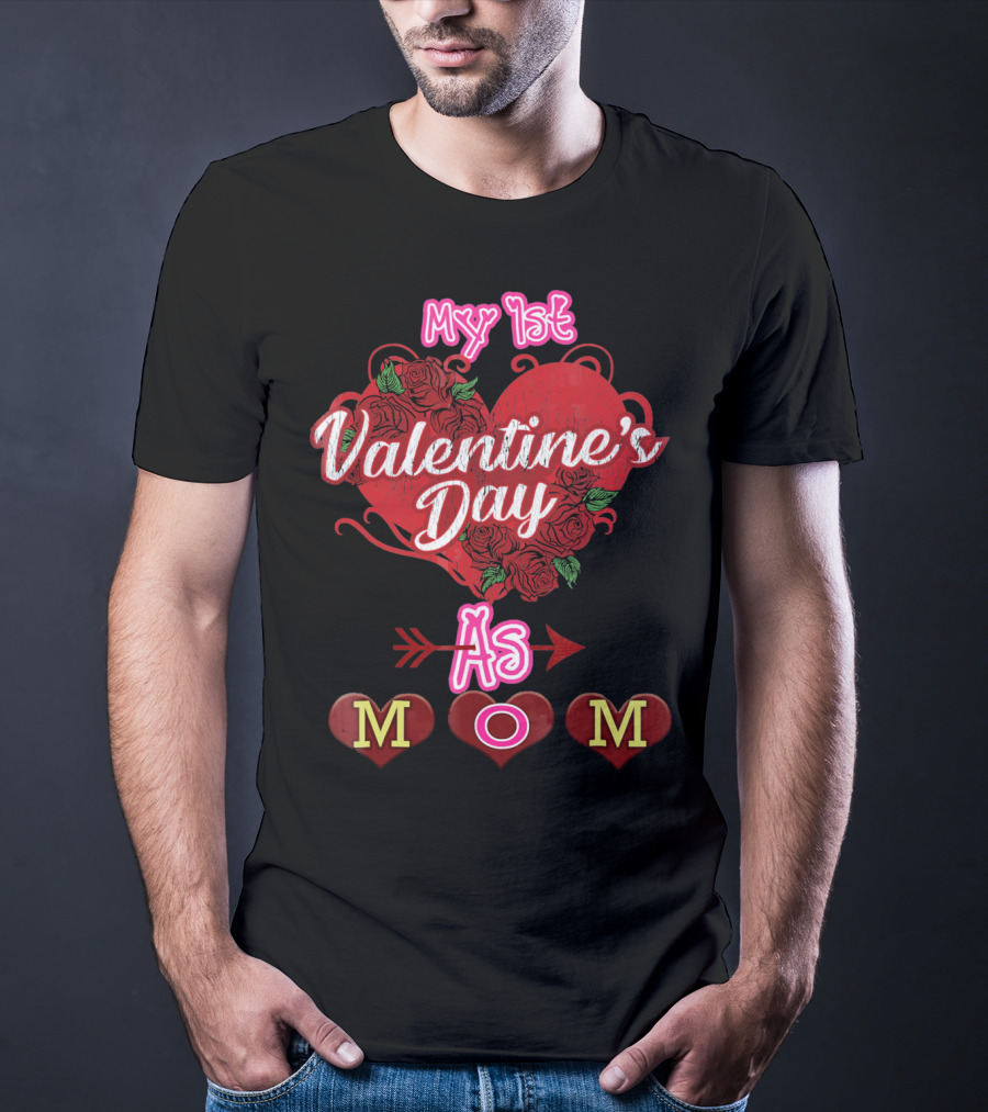 My 1st Valentine's Day As Mom Baby Girl T-Shirt