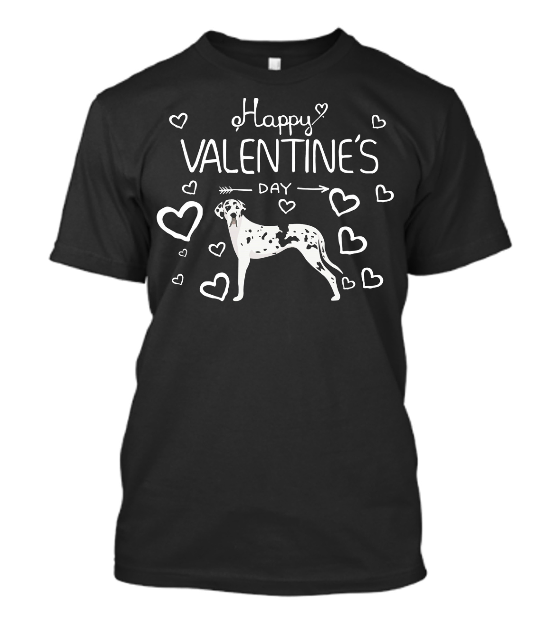 Happy Valentine's Day My Great Dane Dog Harlequin T-Shirt