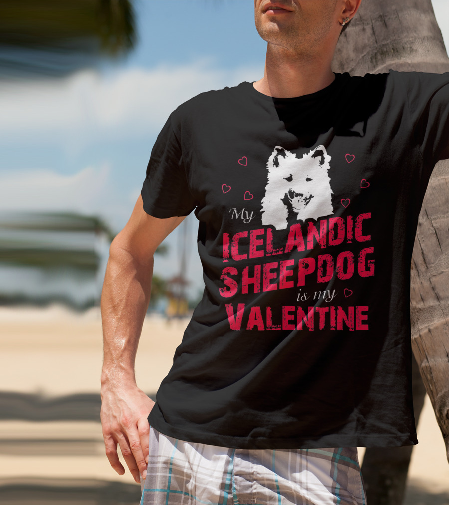 My Icelandic Sheepdog Is My Valentine With Heart T-Shirt