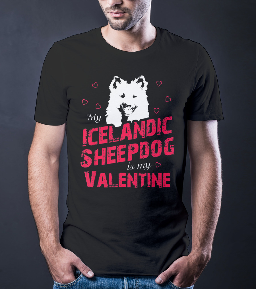 My Icelandic Sheepdog Is My Valentine With Heart T-Shirt