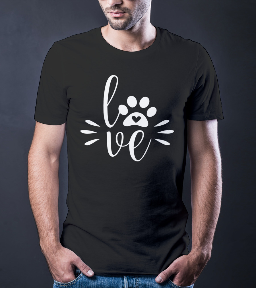 Love Paws Heart Cat T-Shirt
