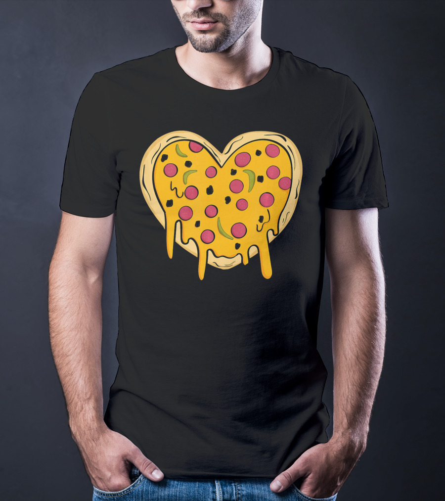 Pepperoni Pizza Heart Valentine's Day T-Shirt