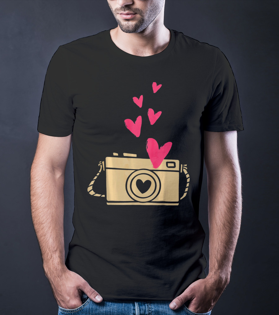 Love Camera Hearts Valentine's Day Photographers T-Shirt