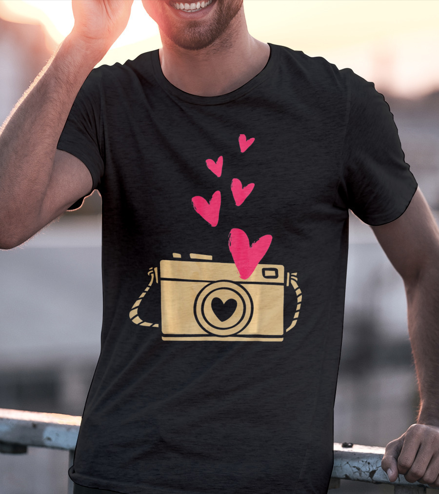Love Camera Hearts Valentine's Day Photographers T-Shirt