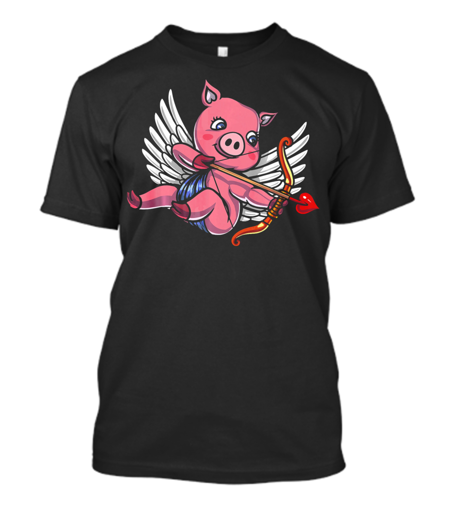 Cupid Pig Valentines Day Love Women T-Shirt