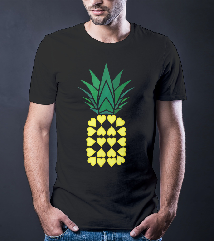 Pineapple Heart Pattern Valentine Day T-Shirt