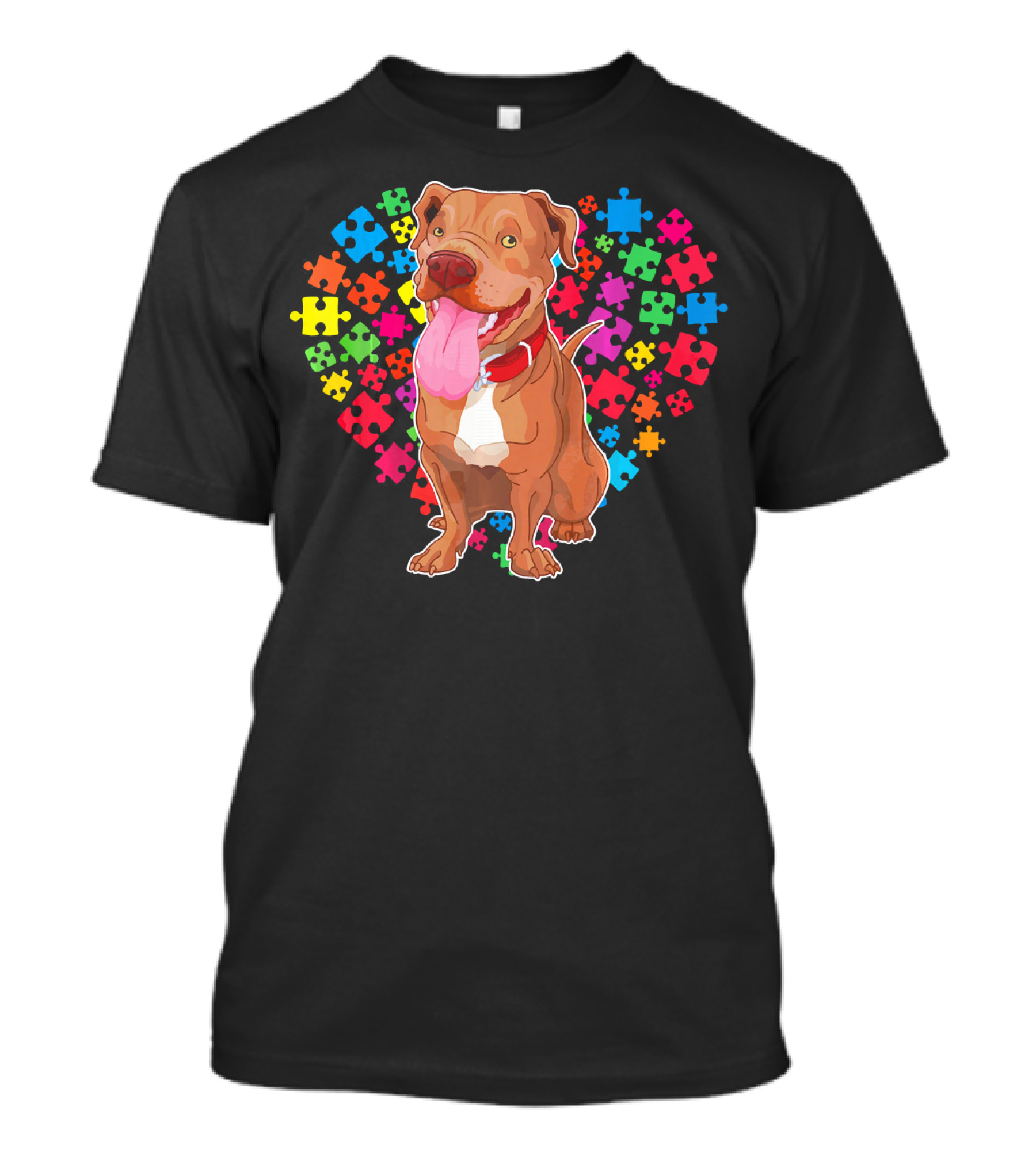 Pitbull Dog Heart Puzzle Valentine T-Shirt