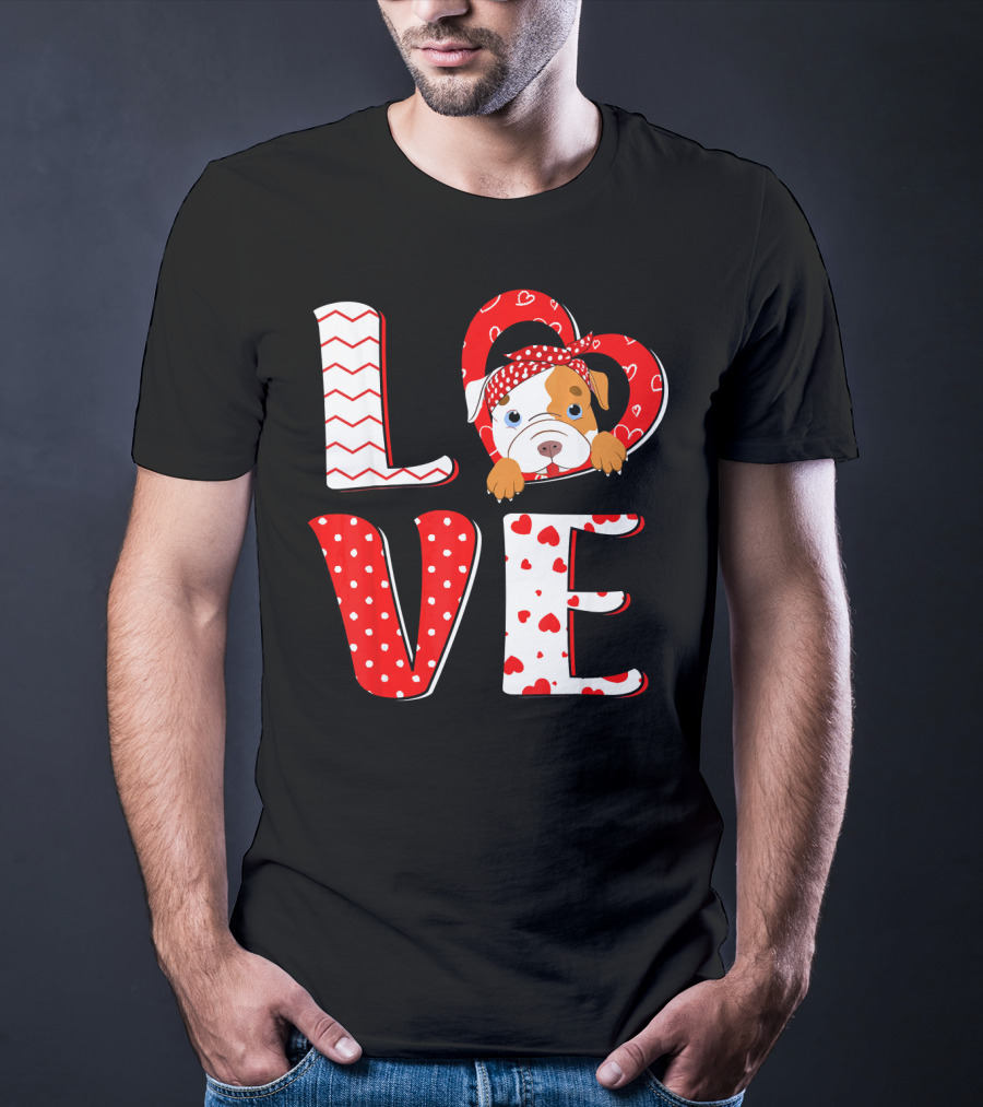 LOVE Pittie Mom For Pitbull Dog Lovers T-Shirt