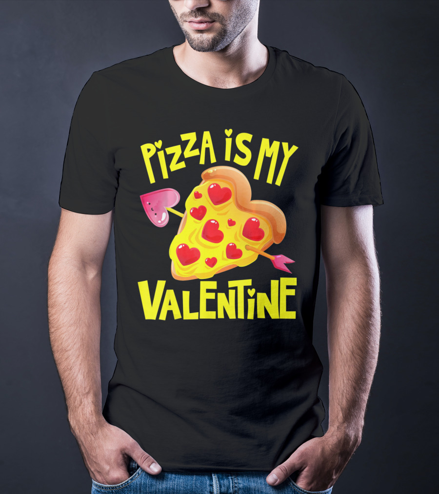 Valentine Pizza Love Hearts Arrow T-Shirt