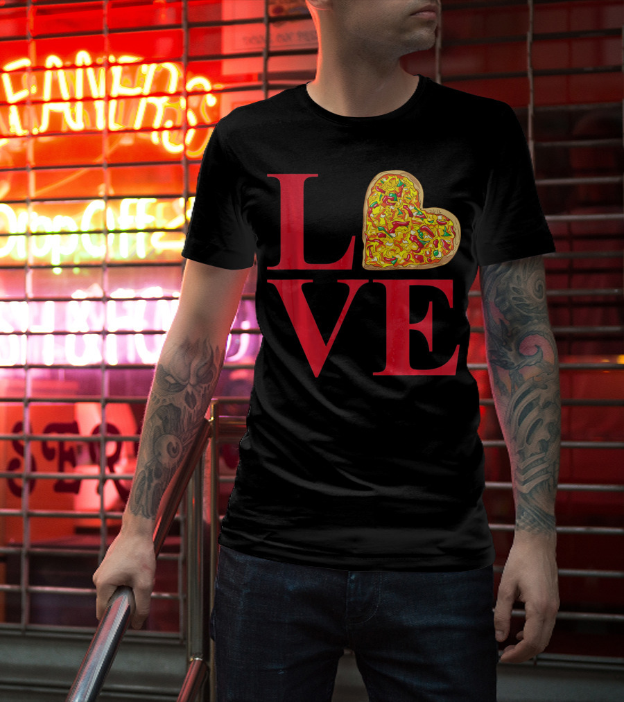 Love Pizza Heart Valentines Day Pizza Lover T-Shirt