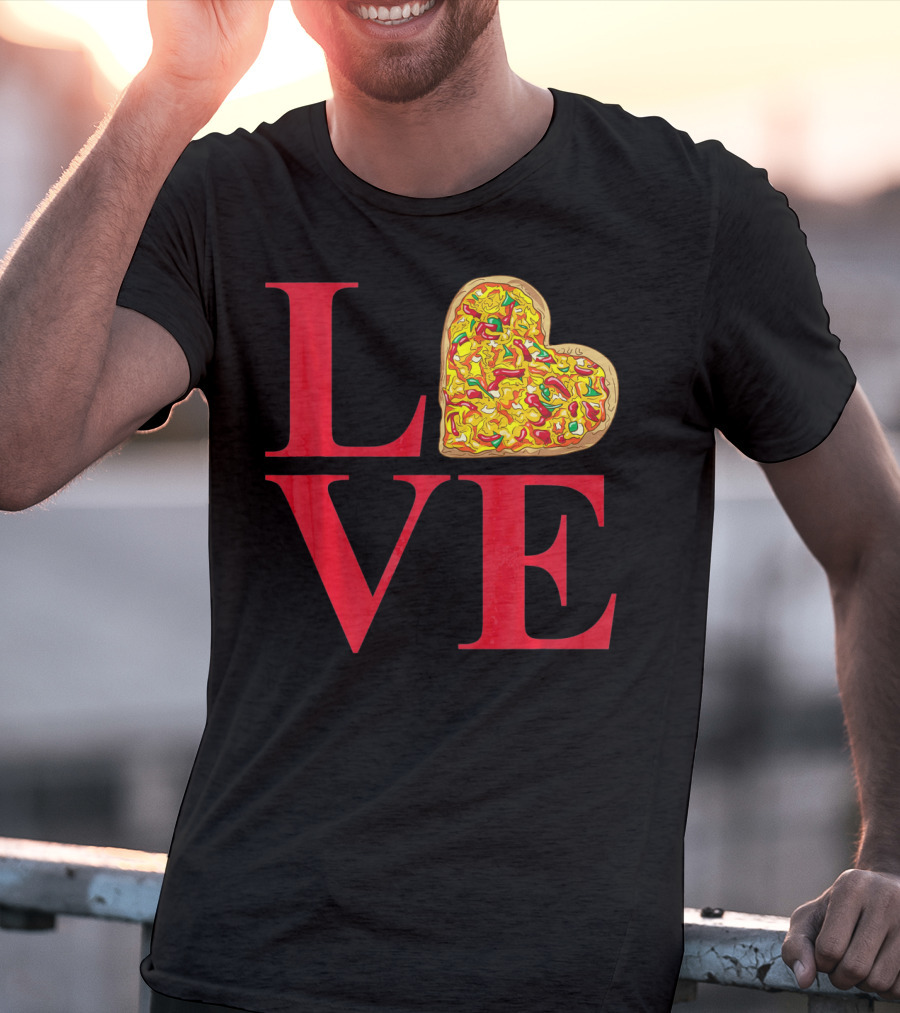 Love Pizza Heart Valentines Day Pizza Lover T-Shirt
