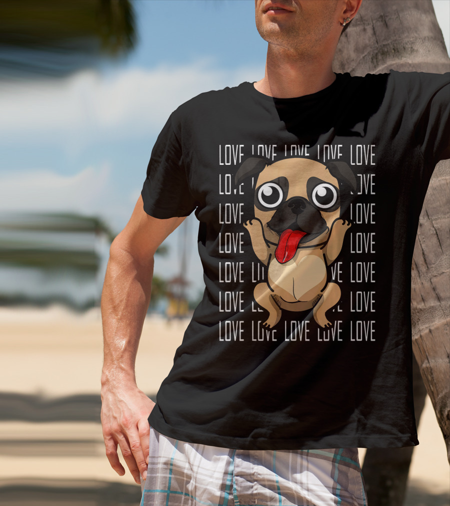 Love Pug Valentines Day Dog Lovers Pug T-Shirt