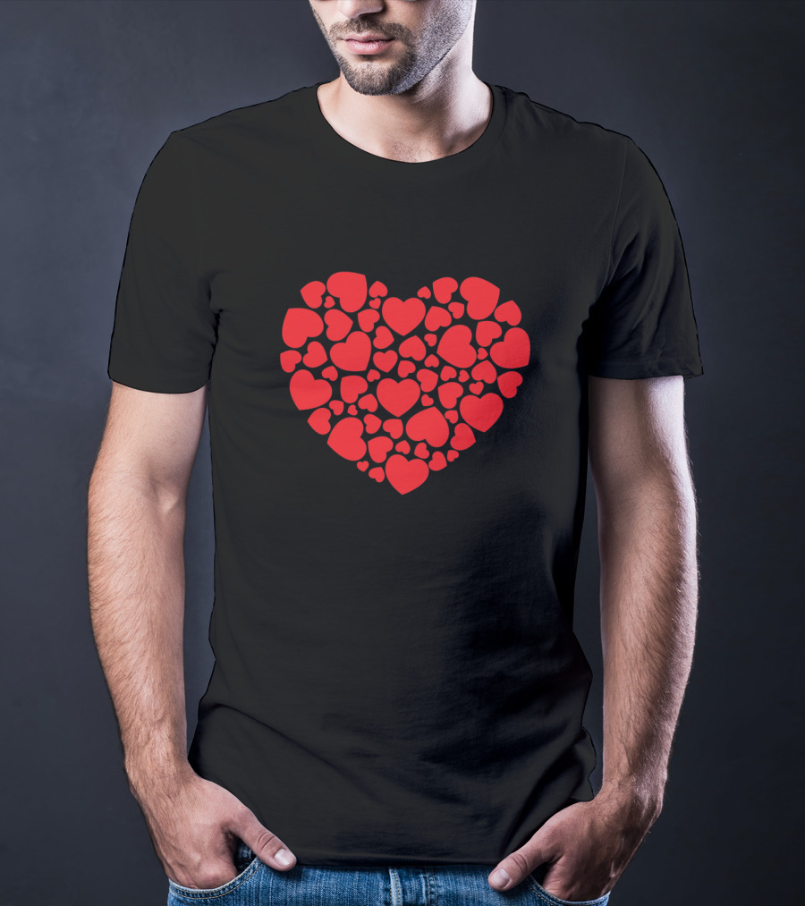 Red Hearts Forming Love Shape Valentine T-Shirt