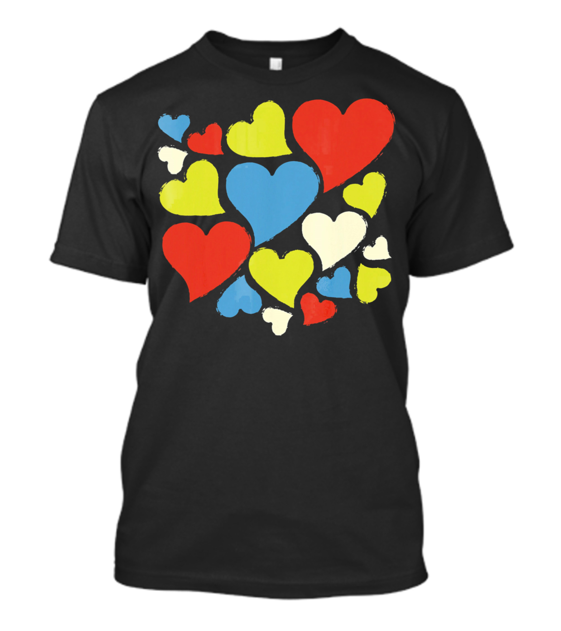 Retro Multicolor Hearts For Valentine's Day T-Shirt
