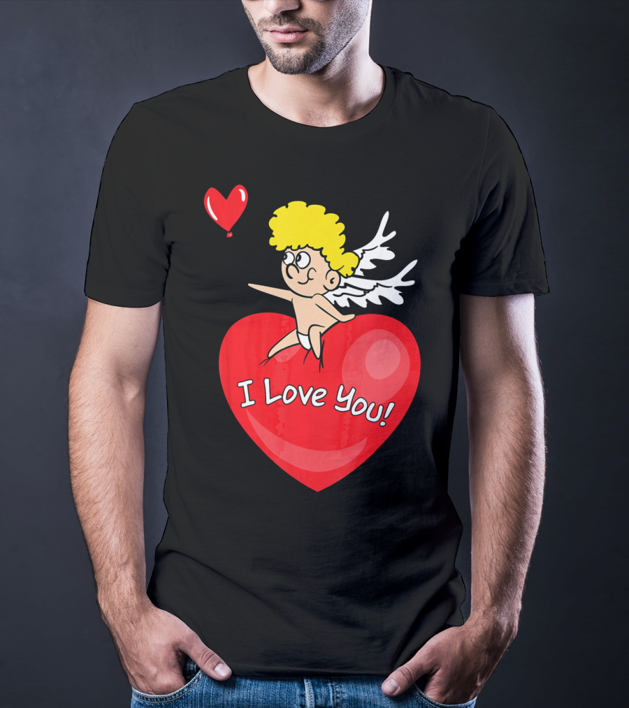 I Love You Romantic Valentine's Day Cupid Heart T-Shirt