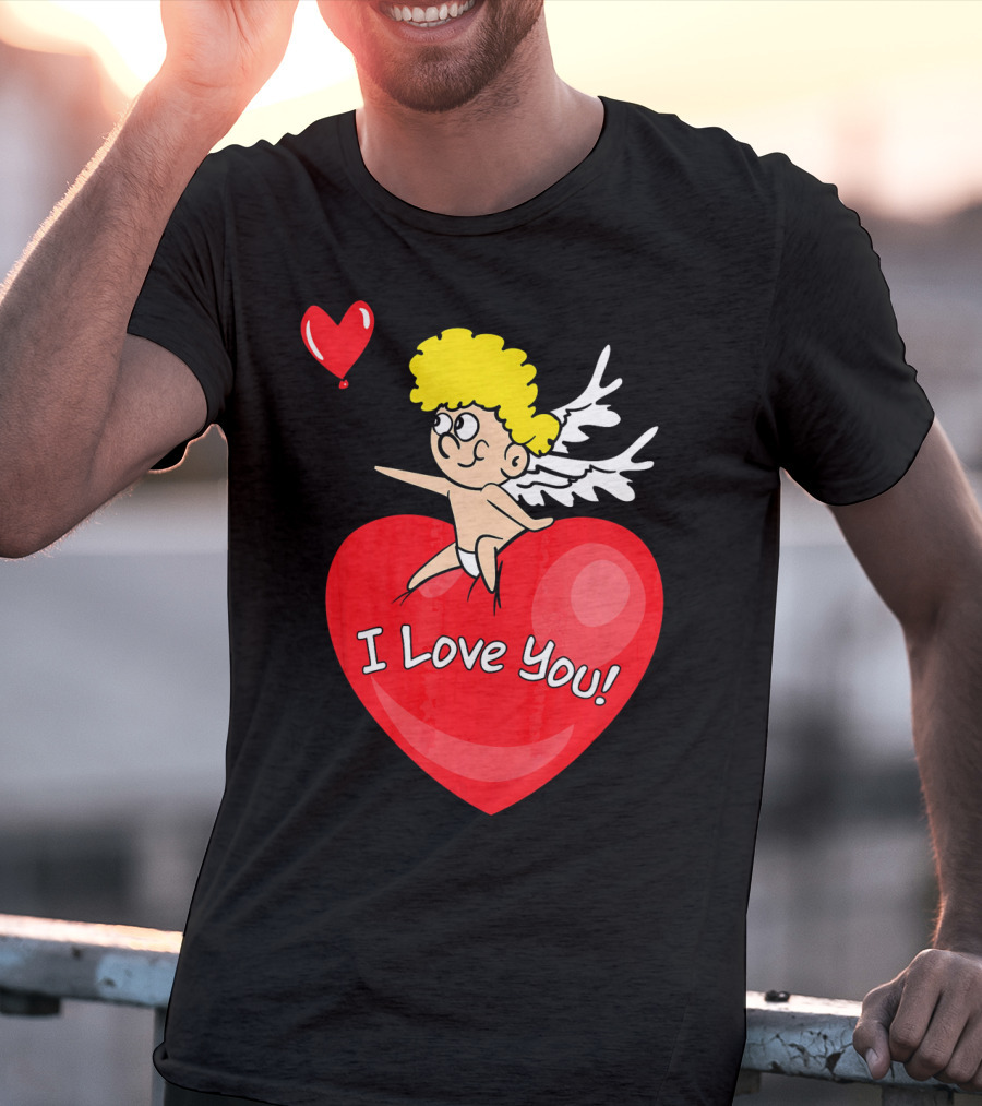I Love You Romantic Valentine's Day Cupid Heart T-Shirt