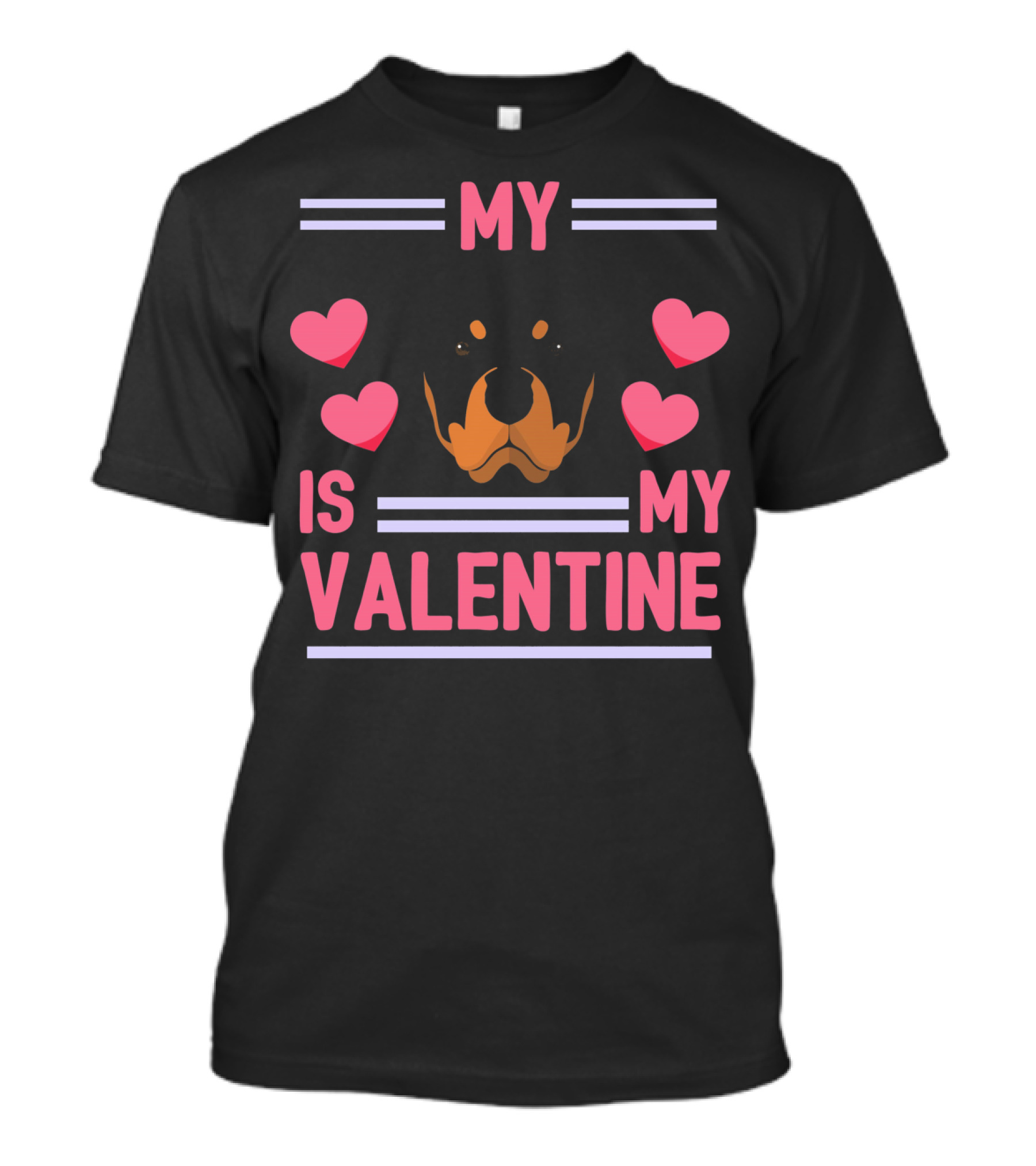 Rottweiler My Dog Is My Valentine Hearts T-Shirt