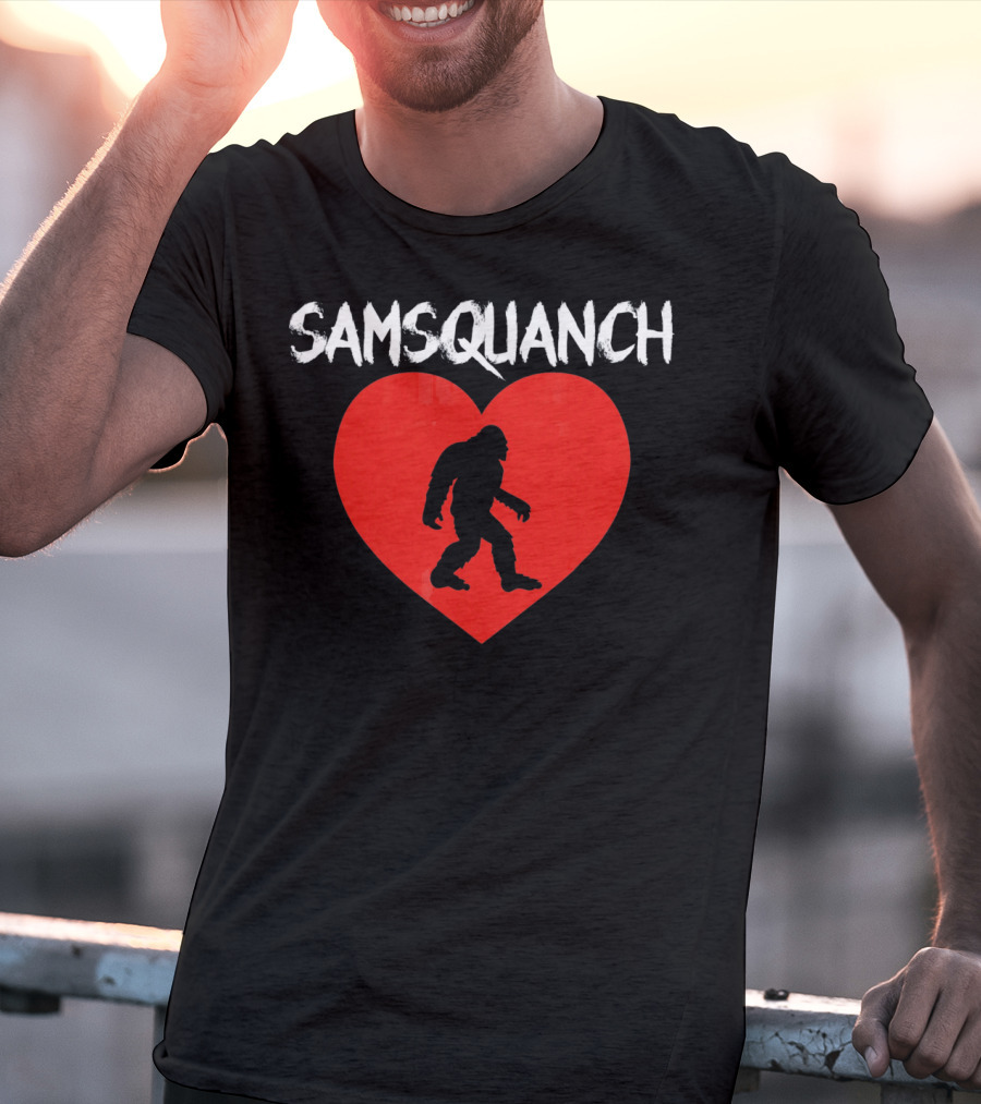 Samsquanch Heart Silhouette Valentines Day T-Shirt