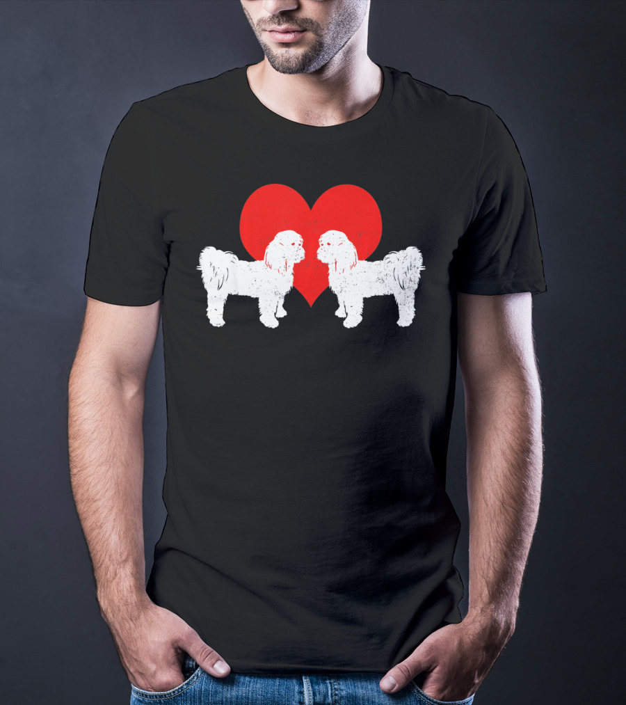 Valentines Shitzu Heart Duo T-Shirt