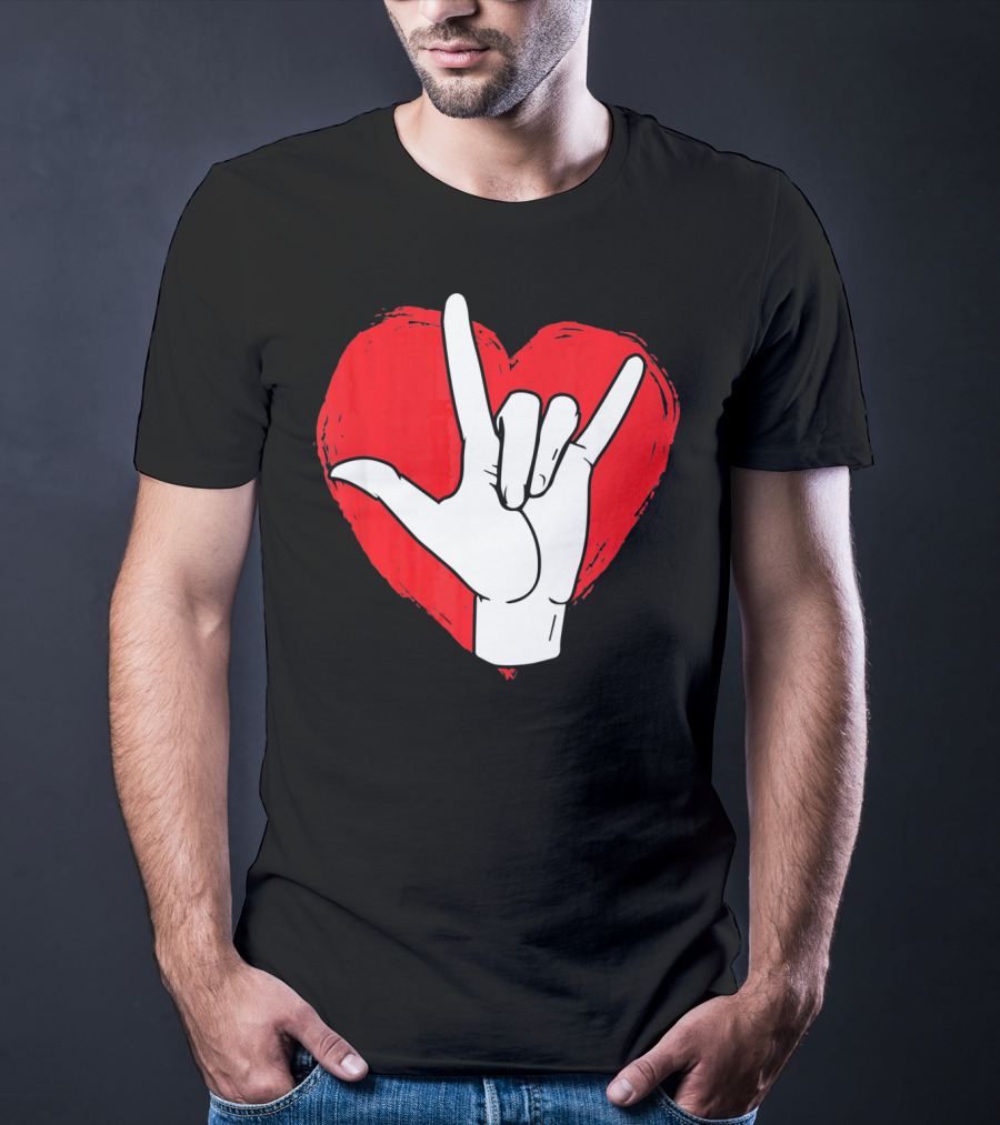 Sign Language I Love You ASL Heart Valentine's Gesture T-Shirt