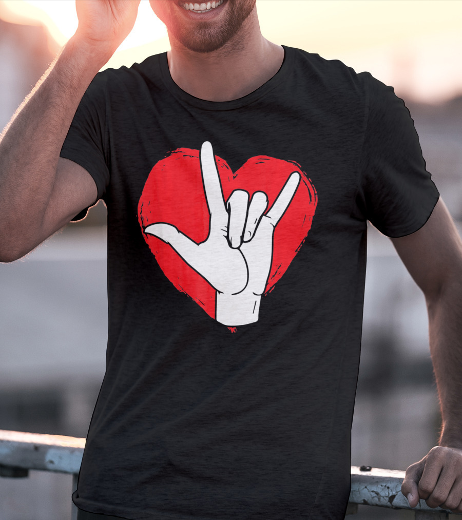 Sign Language I Love You ASL Heart Valentine's Gesture T-Shirt