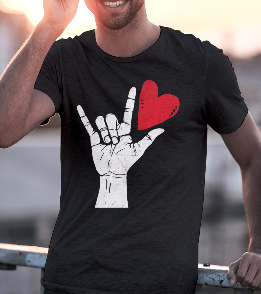 Sign Language I Love You Valentine Heart T-Shirt
