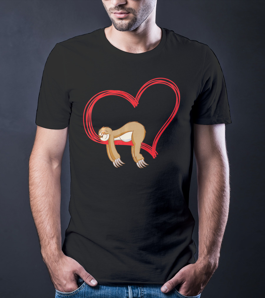 Sloth Lover Funny Sloth Heart Embrace T-Shirt