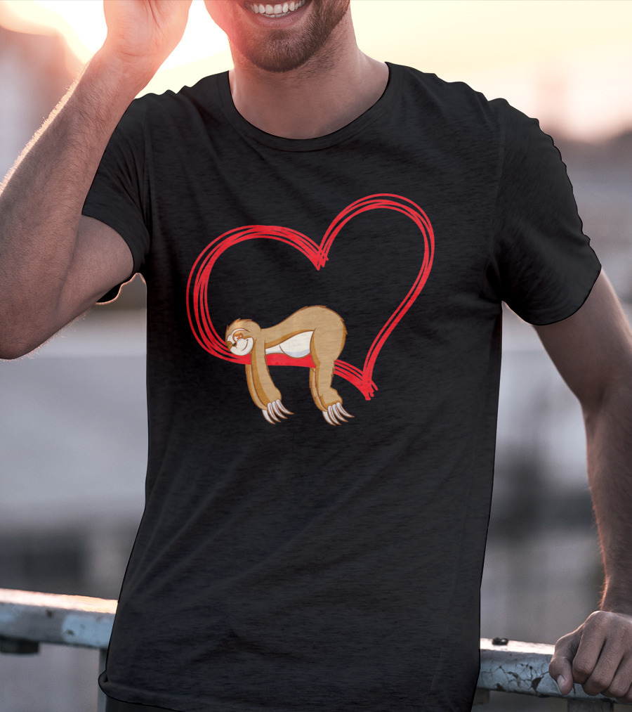 Sloth Lover Funny Sloth Heart Embrace T-Shirt