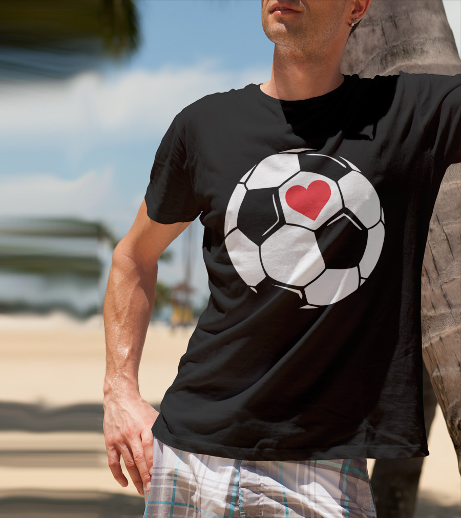 Soccer Valentines Day Heart In Soccer Ball T-Shirt