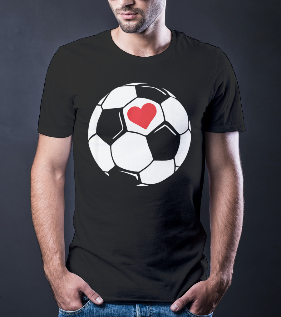 Soccer Valentines Day Heart In Soccer Ball T-Shirt