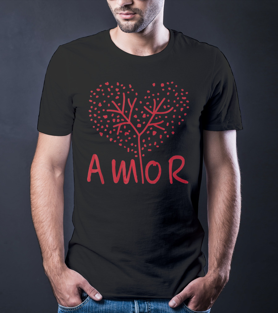 Amor Spanish Valentines Day Heart T-Shirt