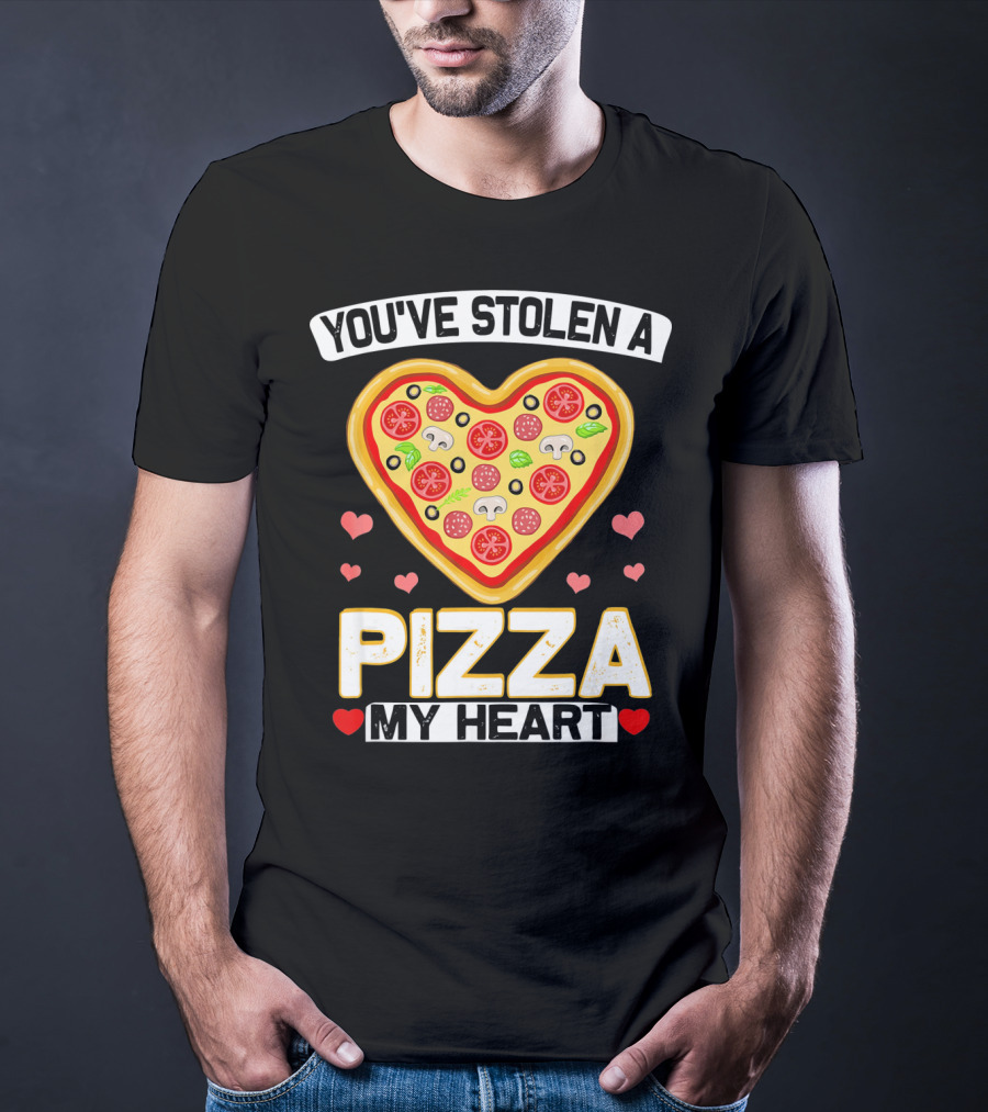 You've Stolen A Pizza My Heart Valentine's Day Hearts T-Shirt