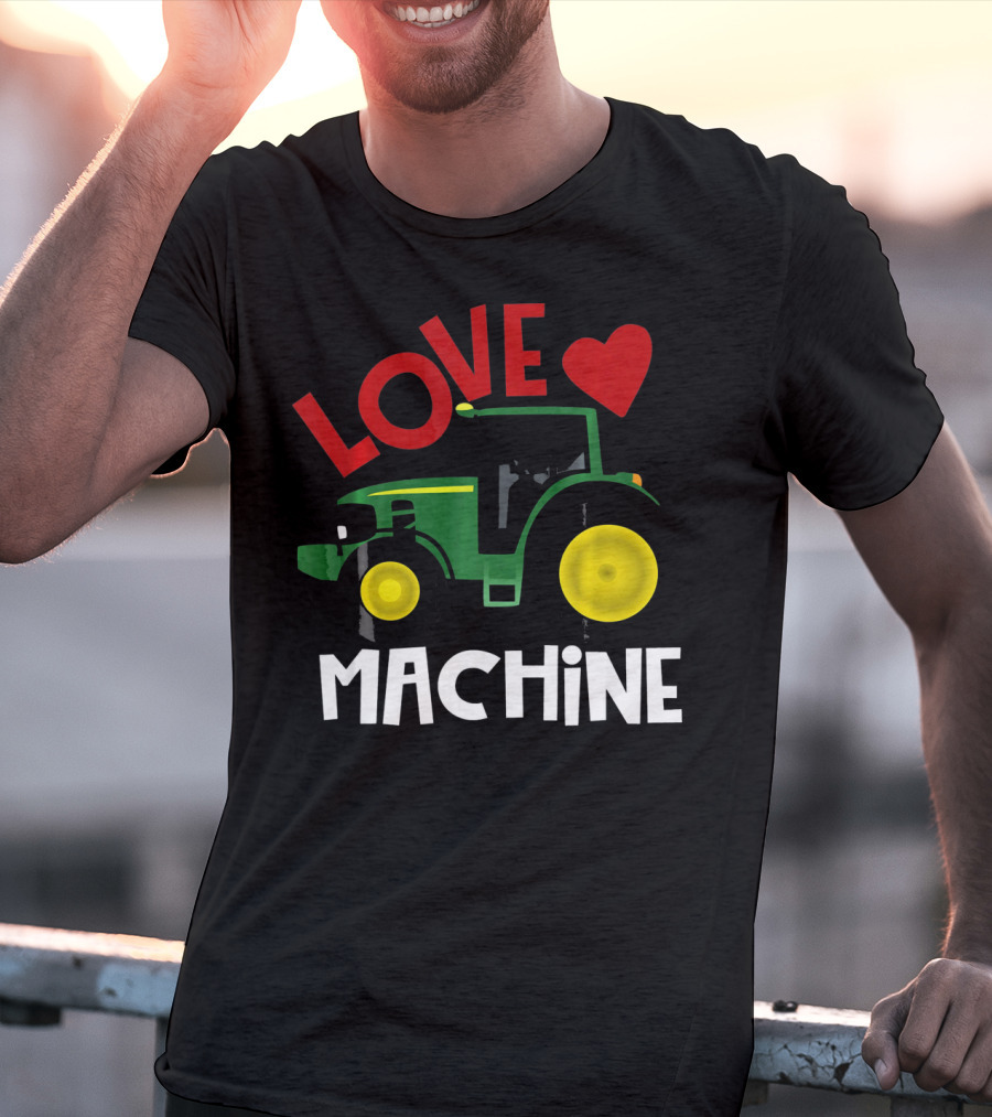 Love Machine Tractor Farm Valentine T-Shirt
