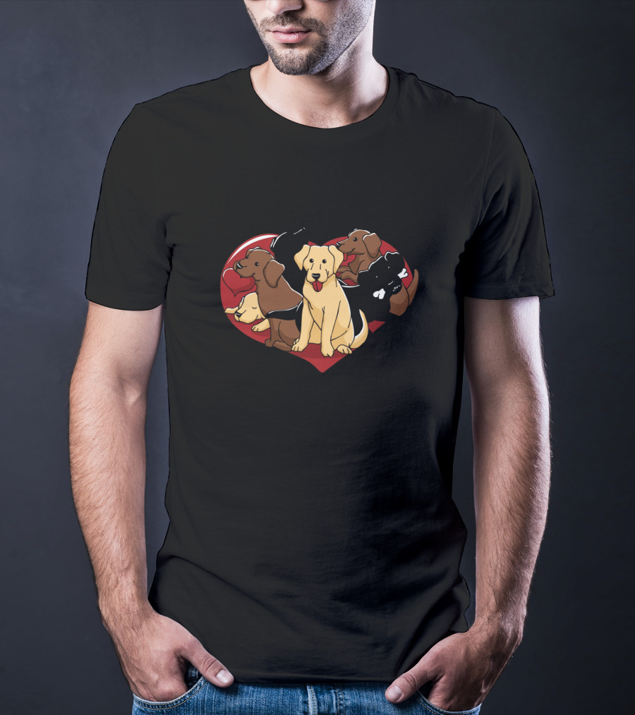 Labrador Retriever Heart Shape Dog Lovers Valentines Day T-Shirt