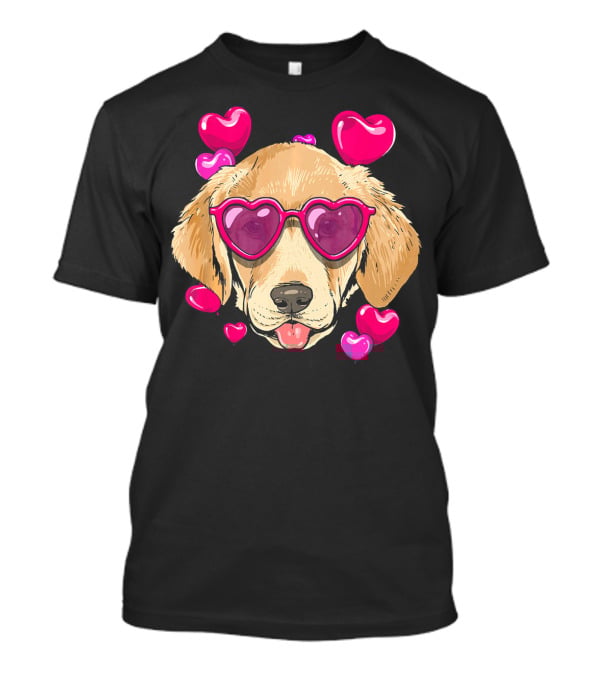 Labrador Retriever Heart Sunglasses Valentines Day Hearts T-Shirt
