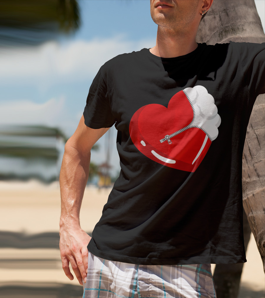Lacrosse Ball Heart With Zipper Valentines T-Shirt