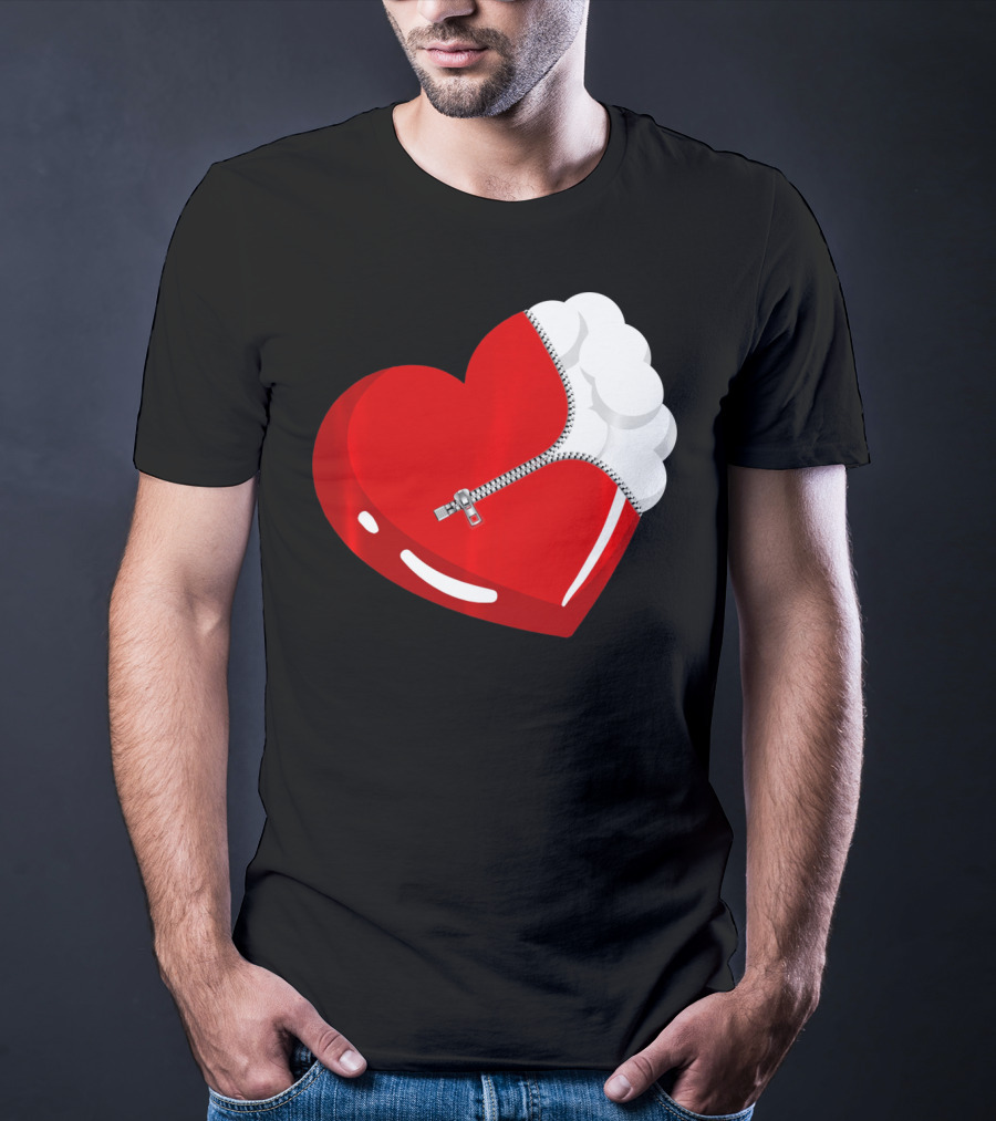 Lacrosse Ball Heart With Zipper Valentines T-Shirt