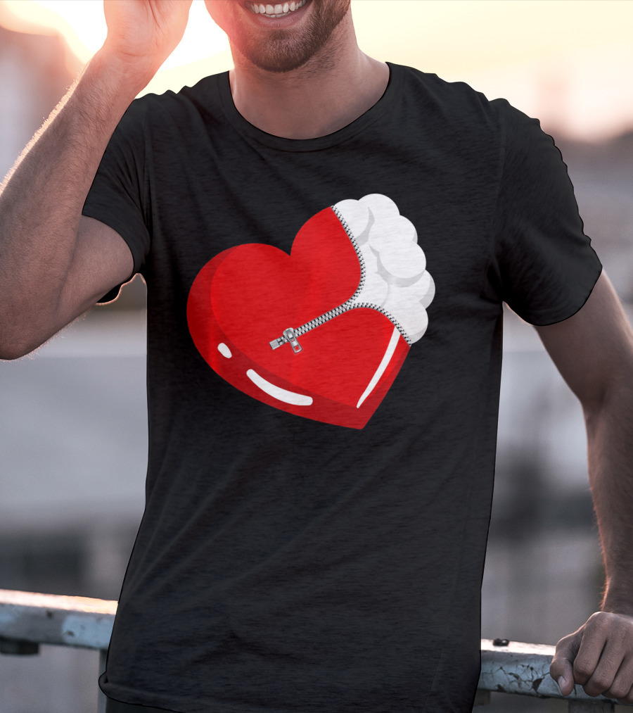 Lacrosse Ball Heart With Zipper Valentines T-Shirt