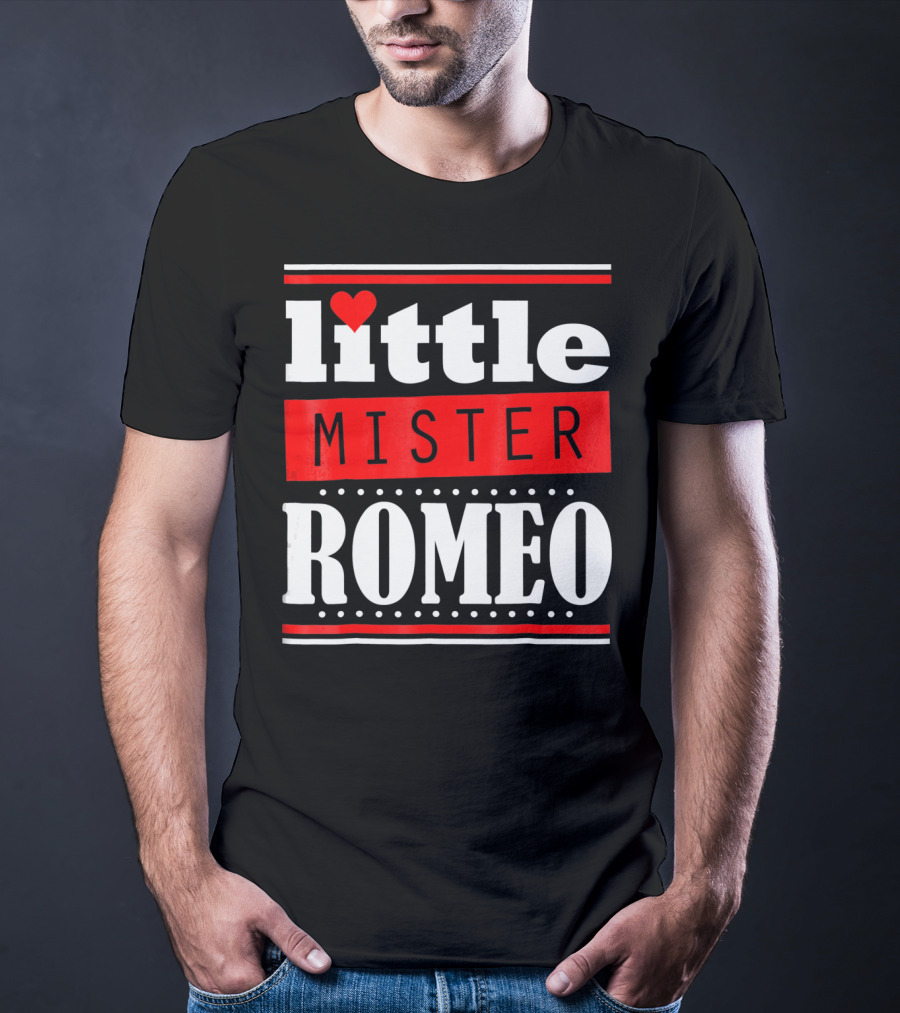 Little Mister Romeo Cute Funny Valentine Heart T-Shirt