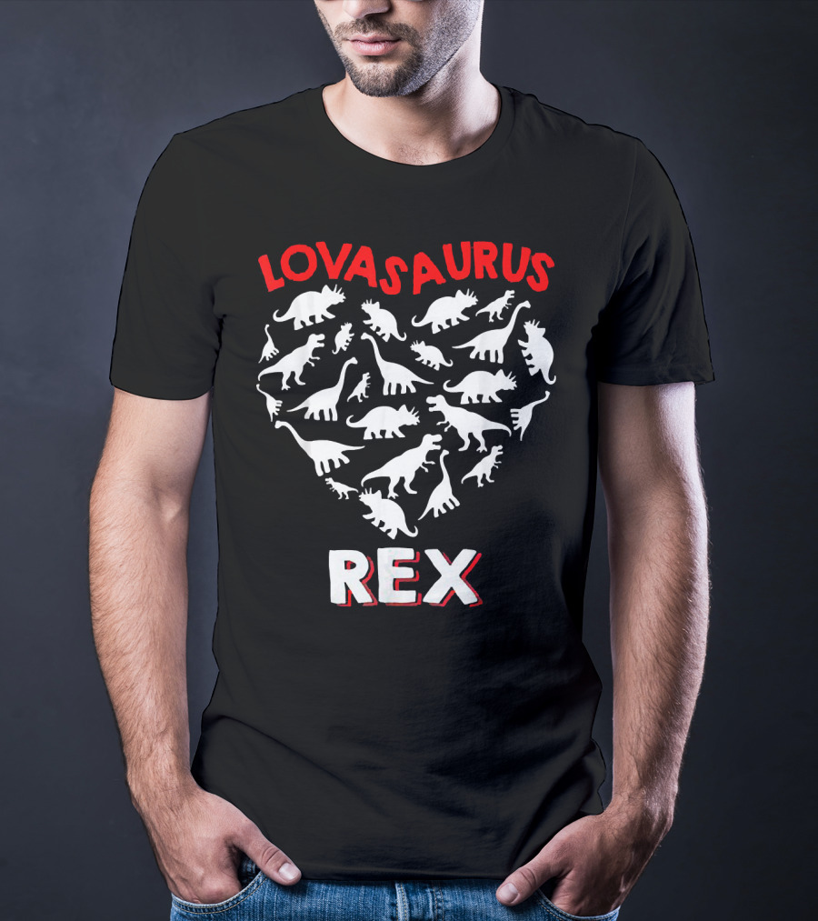 Lovasaurus Rex Dinosaur Valentine's Day Heart T-Shirt