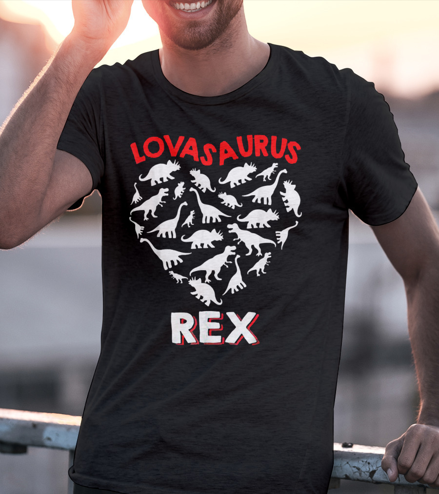 Lovasaurus Rex Dinosaur Valentine's Day Heart T-Shirt