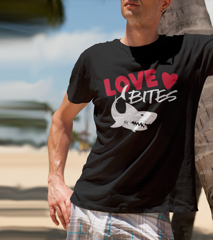 Valentines Day Shark Love Bites T-Shirt