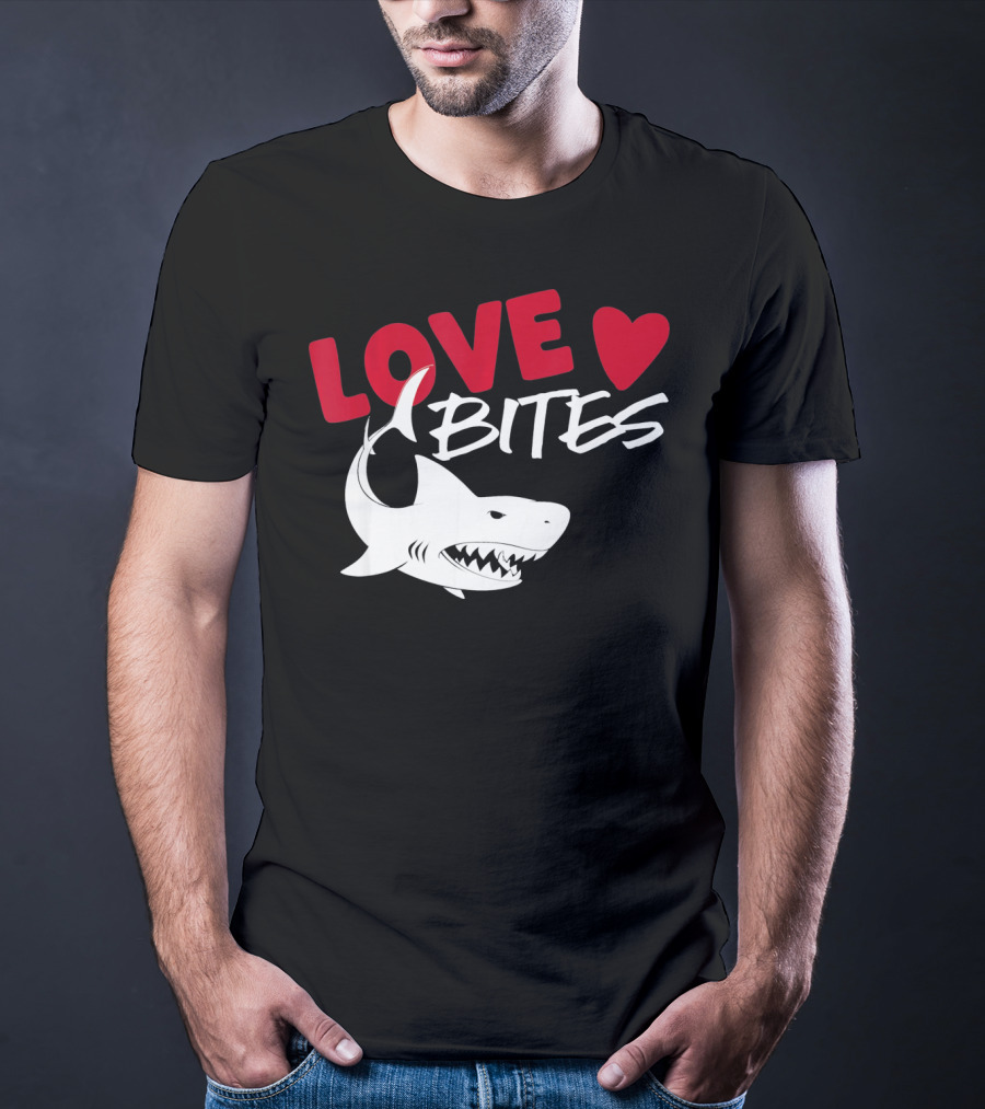 Valentines Day Shark Love Bites T-Shirt