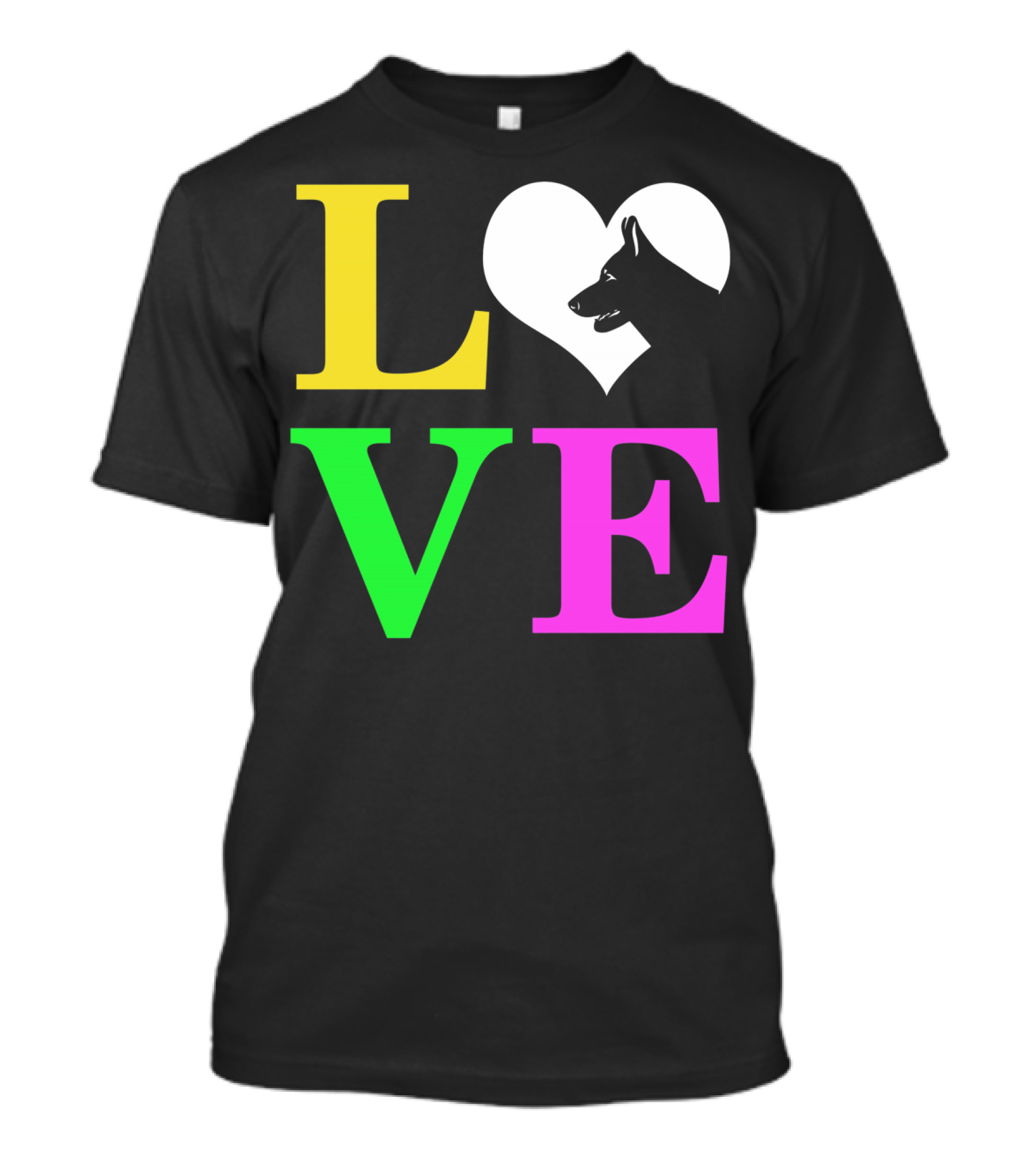 Love German Shepherd Mom Valentines Long Heart T-Shirt