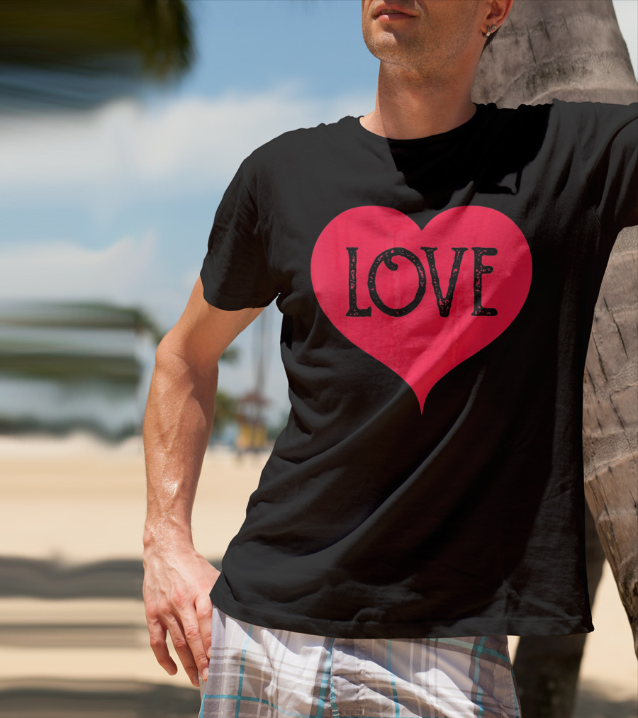 Love Heart Cute Red Valentines Day T-Shirt