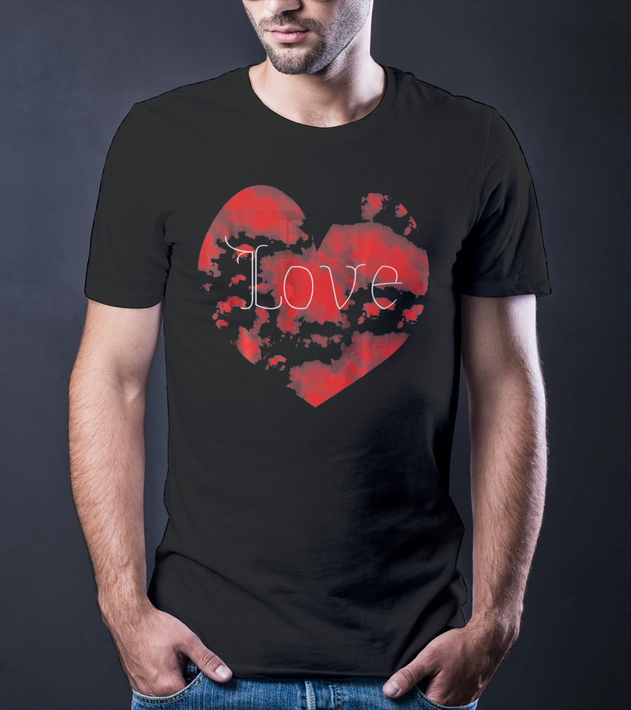Love In Clouds Red Heart T-Shirt