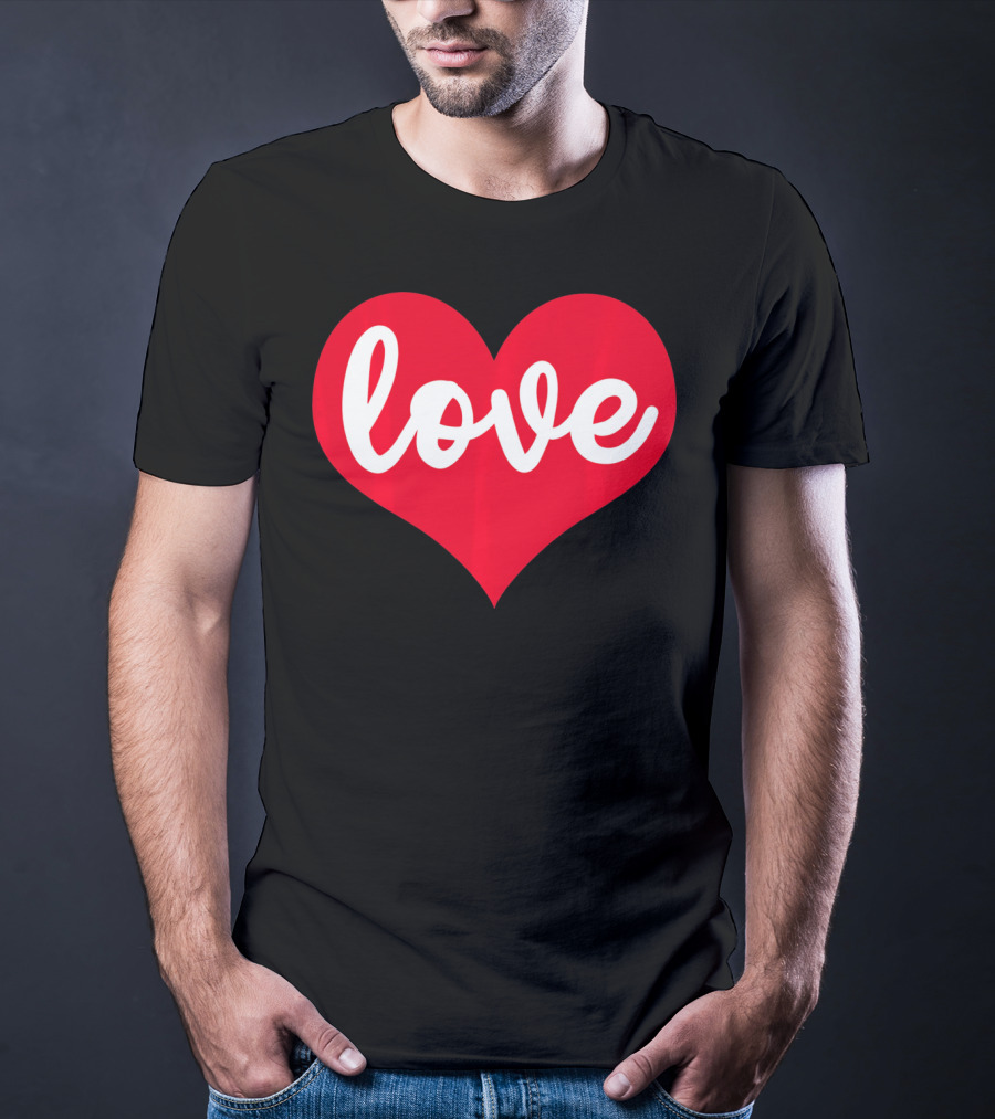 Love In Red Heart Valentines Day T-Shirt
