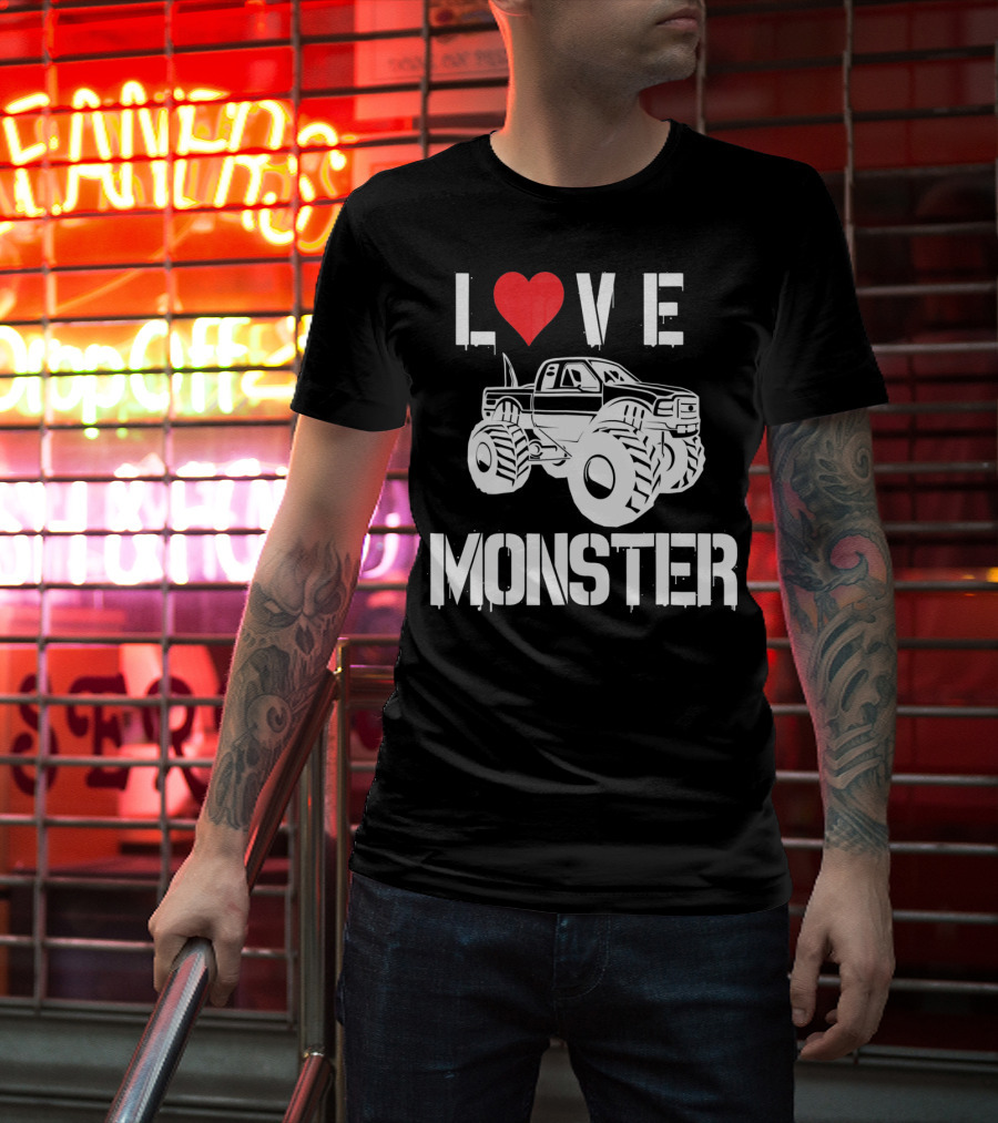 LOVE Monster Truck Valentine T-Shirt