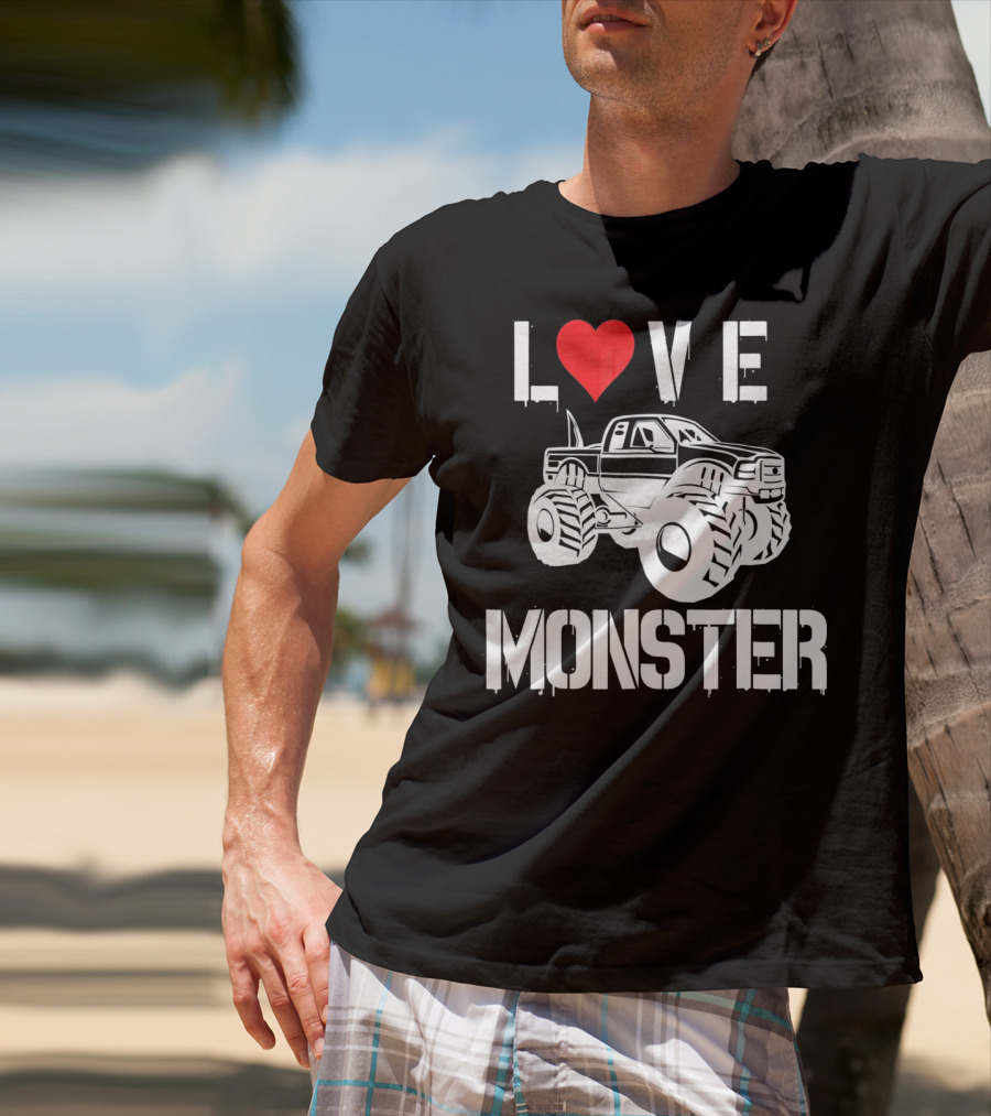 LOVE Monster Truck Valentine T-Shirt